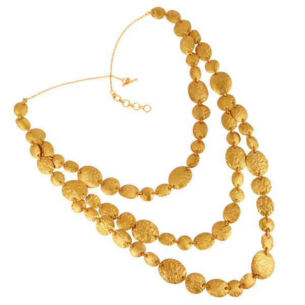 Odessa Gold Foil Layered Collar Necklace