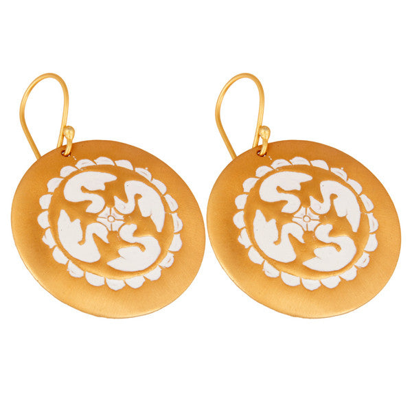 Leda Earring in White Linen