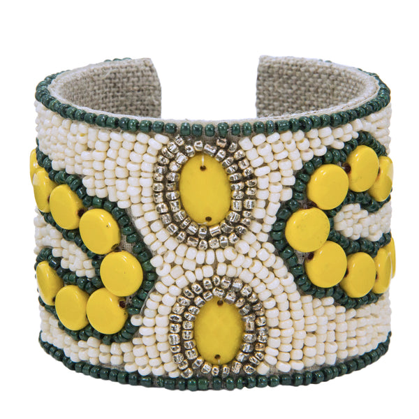 Arte Moderne Devi Cuff in Lemon Drop & Aged Tin