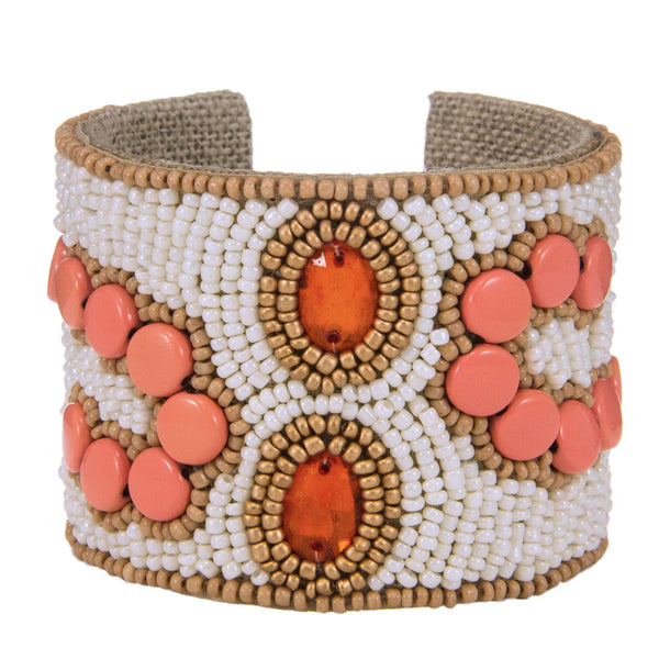 Arte Moderne Devi Cuff in Tangerine, Milk & Palomino