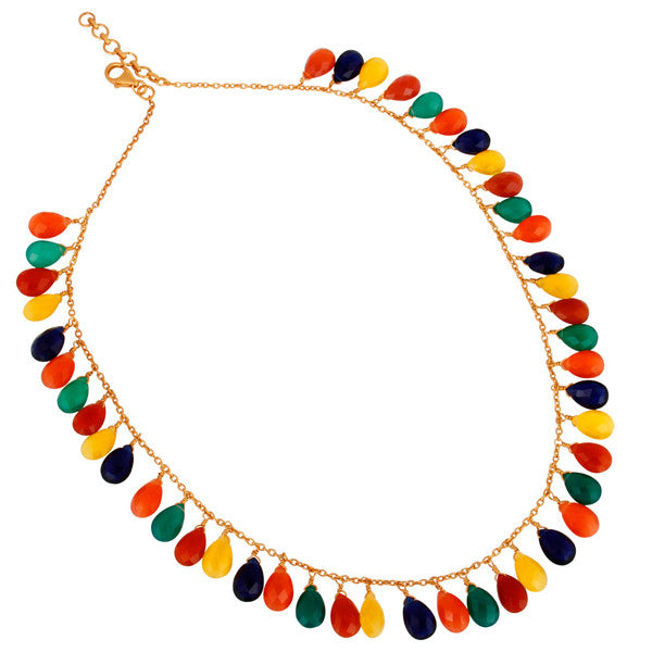 Saphira Layering Necklace in Rainbow