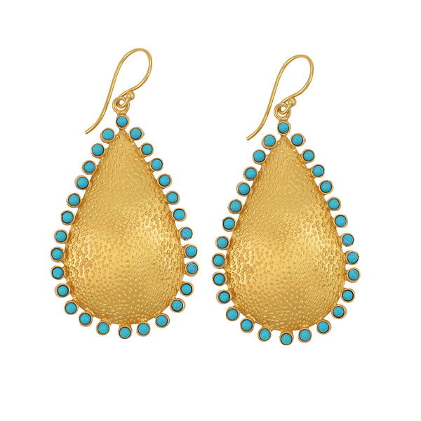 Zoe Earring in Turquoise & Gold