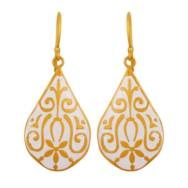 Anatolia Earring in White Linen