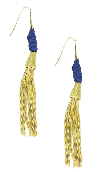 Franja Ear in Indigo Soie & Gold