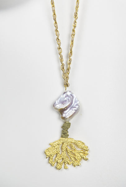 Kori Pendant in Gold & Camel