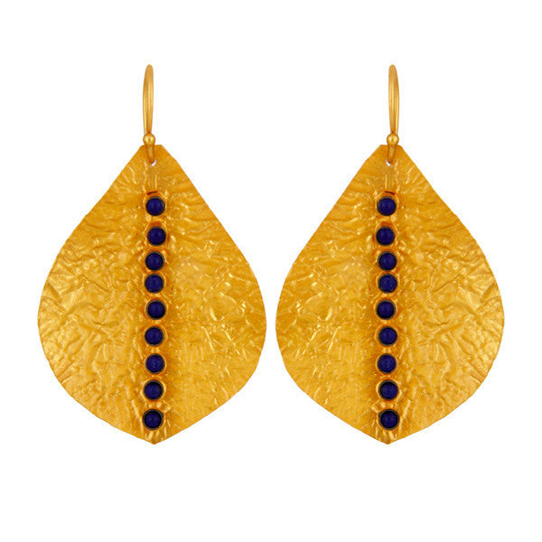 Eva Earring in Lapis & Gold