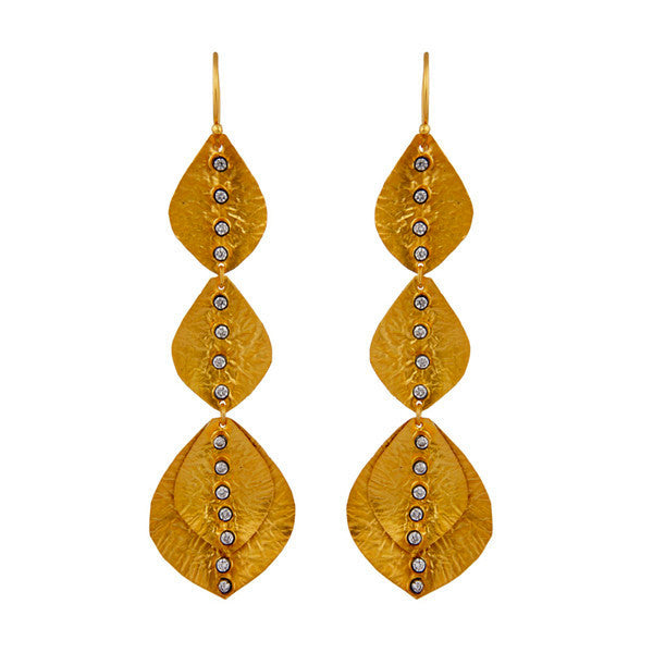 Delia Earring in Gold & Clear Crystal