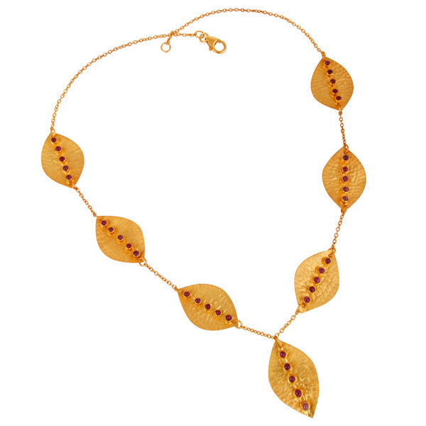 Dolma Necklace in Gold & Ruby