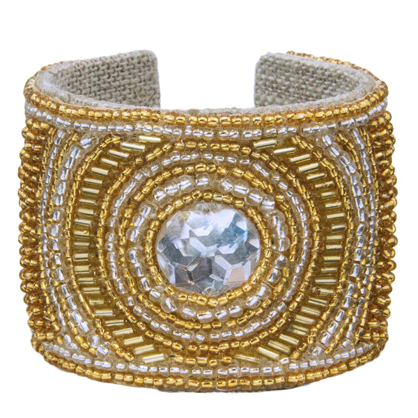 Rotunda Pattern Devi Cuff in Gold Rush