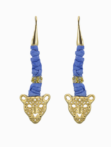 Kittie Drops in French Blue & Gold
