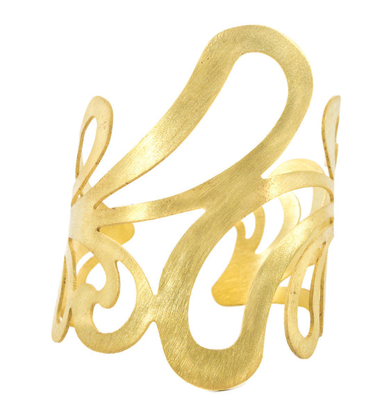 Scroll Cuff in Soft Brass