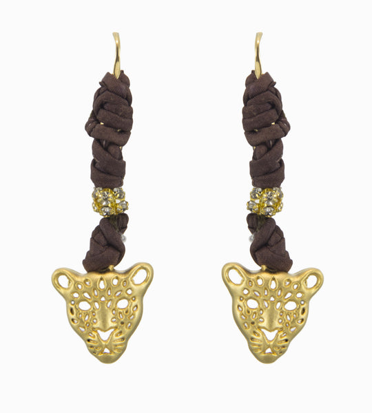 Kittie Drops in Espresso & Gold