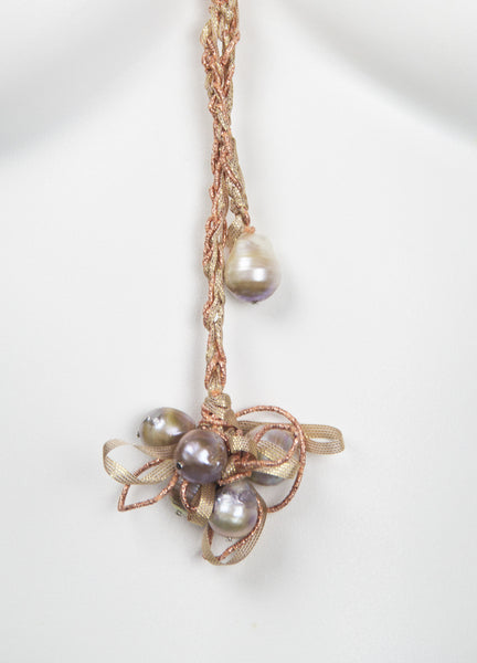 Gia Lariat in Faded Coral & Champagne