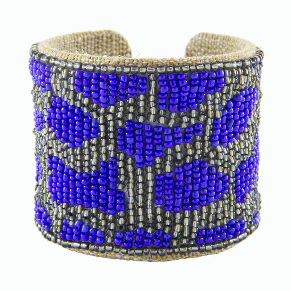 Leo Print Devi Cuff in Cobalt & Slate
