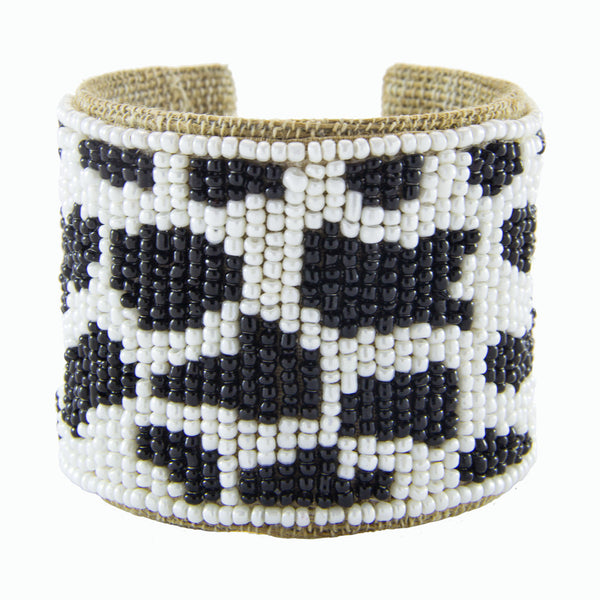 Leo Print Devi Cuff in Milk & Tar