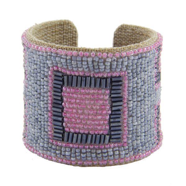 Mondrian Devi Cuff in Light Lilac and Blue Stone