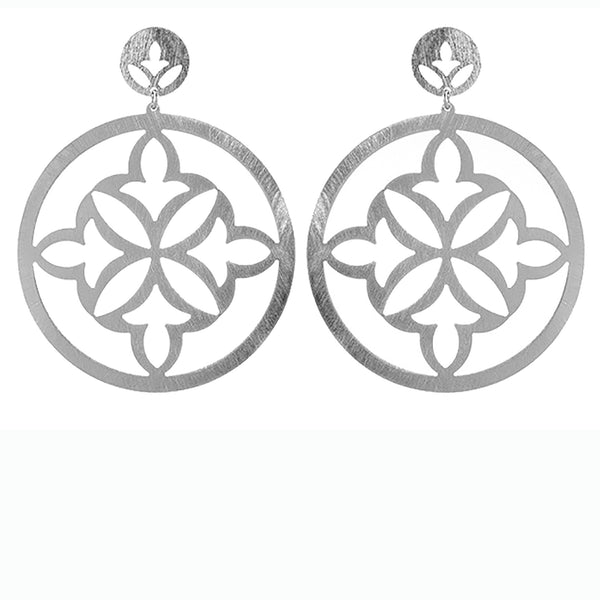Elizabeth Earring in Sanded Silver
