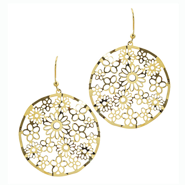 Daisy Rounds in Polished Brass