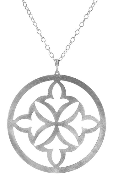 Elizabeth Pendant in Sanded Silver