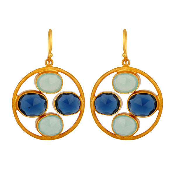 Theodora Earring in Pool Blue & Sapphire