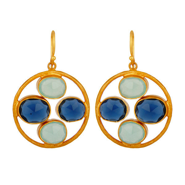 Theodora Earring in Pool Blue & Sapphire