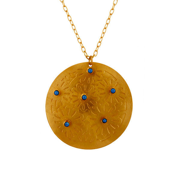 Melina Pendant in Gold & Turquoise