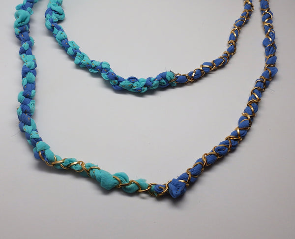 Chloe Scarf Necklace in Some Kind of Blue