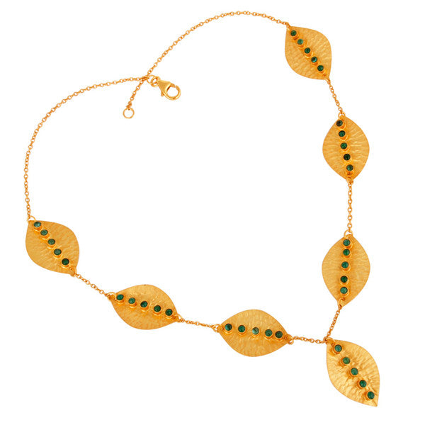 Dolma Necklace in Gold & Emerald