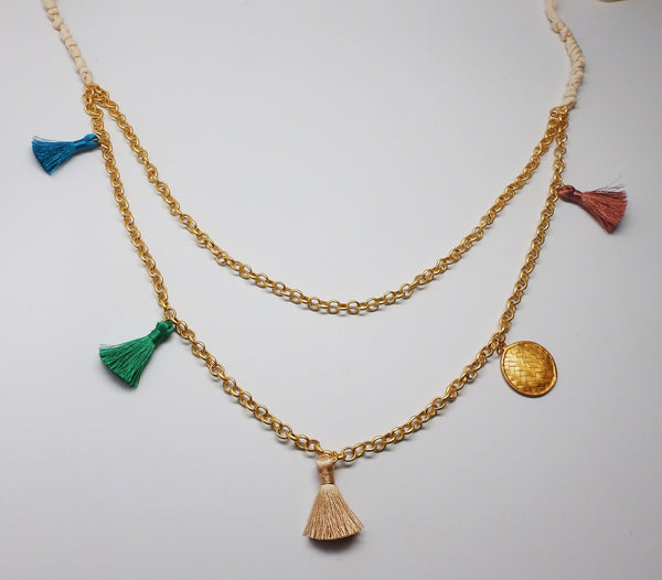 Charming Necklace in Gauze & Gold