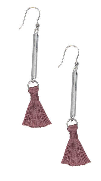 Unica Tassels in Silver and Faded Wine