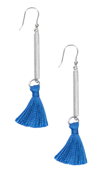 Unica Tassels in Silver and Sea Glass