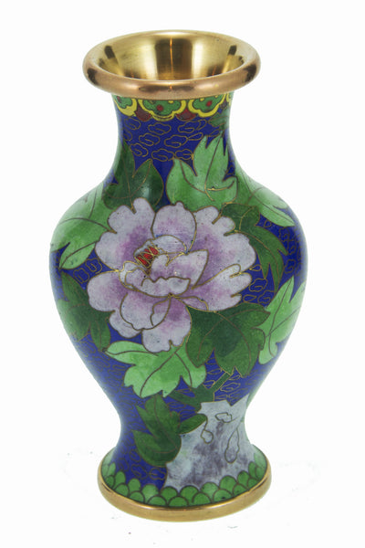 Blue and Flower Asian  Vase