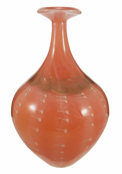 Coral Murano Glass with Gold Dust